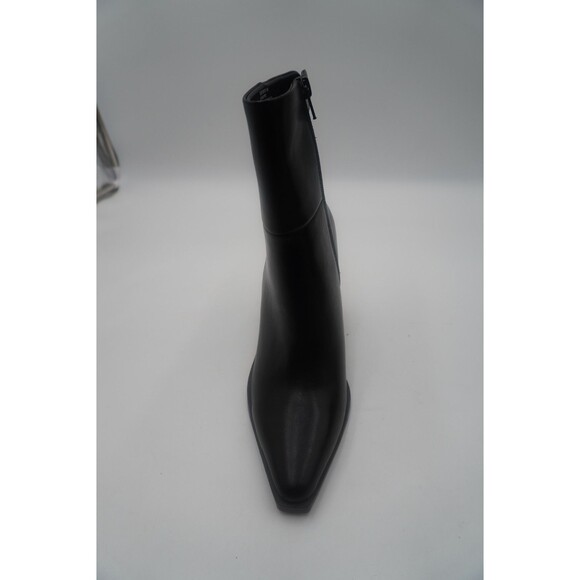 Steve Madden SILVEE Black Leather Mid-Calf Pointed Toe Block Heel Bootie Sz 7.5M - Picture 5 of 13